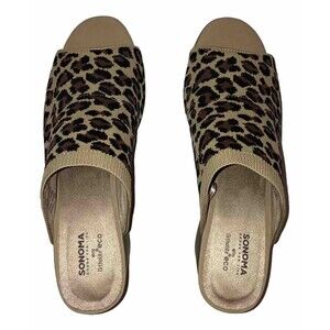 Sonoma Shoes Women's Goods For Life Basswood High Heel Mules Leopard Size:9.5